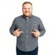 thumbnail image 1 of Big Kong camisa tallas grandes hombre cuadros rosa y azul oversize vestir, 1 of 5