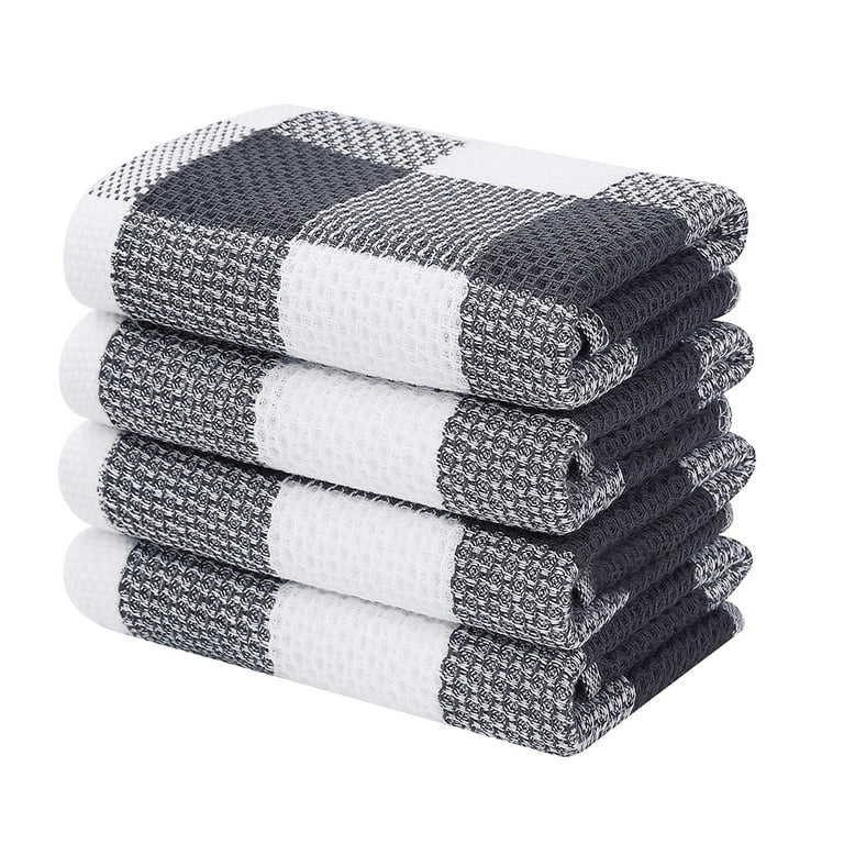 Howarmer Kitchen Dish Towels, 100% Cotton Dish Cloths for Washing Dishes, Super Soft and Absorbent Waffle Weave Dish Rags, 4 Pack, Size: 13×28