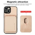 thumbnail image 3 of Cutyskin Carbon Fiber Texture PU Leather Case for iPhone 12, with Detachable Card Holder, Compatible Magsafe Charging, Ultra Thin Design Shockproof Phone Case for iPhone 12, Khaki, 3 of 12