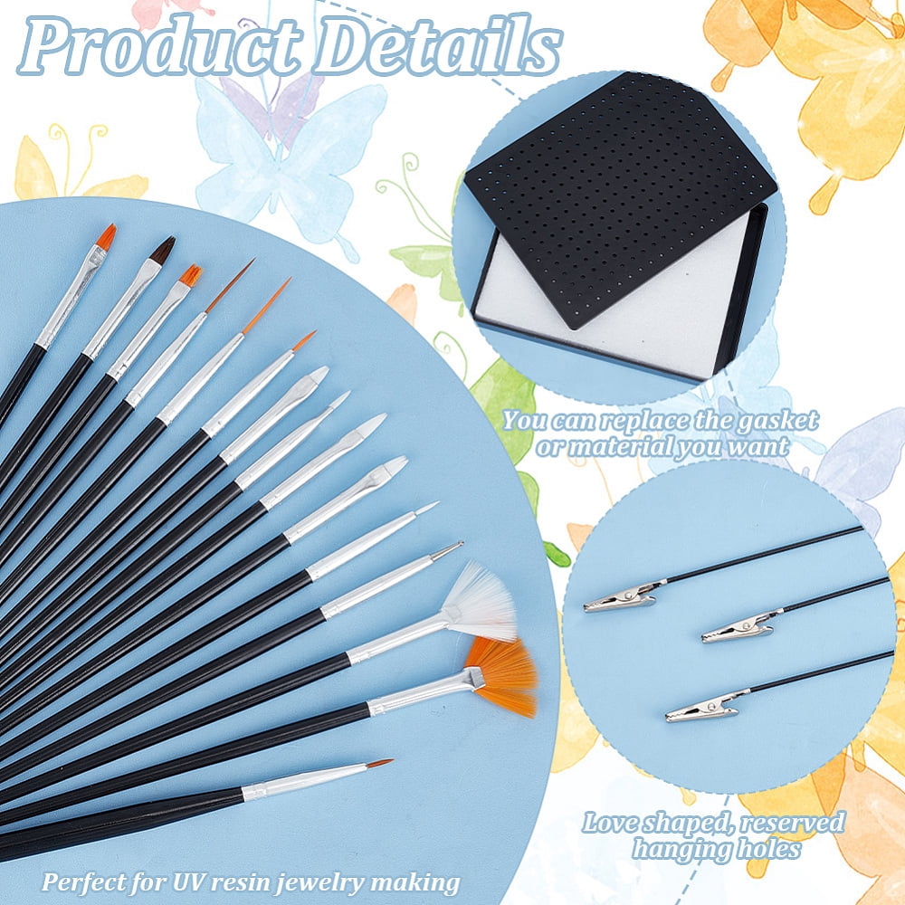 Plastic Iron Clip Sticks Base Set Model Holder for Painting Airbrush Fits for Air Spray Booth with Nail Art Sculpture Pen Brushes Mixed Color
