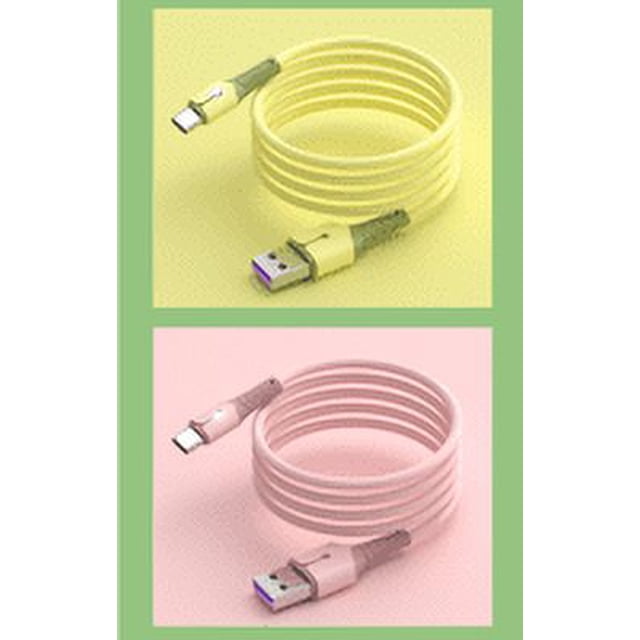 Silicone Charging Line USB TPE Data Transferring Cable Charging Cord with Light for iOS 2m