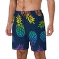 thumbnail image 2 of Balery Abstract Bright Pineapple Fruit Retro Mens Swim Trunks Swim Shorts for Men Quick Dry Inseam Beach Shorts with Compression Liner Pocket-X-Large, 2 of 9