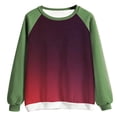 thumbnail image 3 of Yuyuzo Chandails en Molleton à Manches Longues Col Rond Simples pour Femmes 2025, Imprimé Tendance Décontracté, Tunique Raglan Fine, Vert, 3 of 3