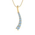 thumbnail image 2 of 0.48 ct Brilliant Round Cut Natural Swiss Blue Topaz 14k Yellow Solid Gold Everyday Affordable Designer Necklace Pendant with 16" Chain, 2 of 6