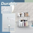 thumbnail image 3 of 2 Piece Shower Organizer, Wall Floating Shelf, Clear Wall Mounted Organizer for Bathroom Storage and moreAcrylic No Drill Wall Mount Adhesive Shelf, 3 of 5