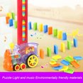 thumbnail image 2 of Dominoes Automatic Domino Train - Best Dominoes Train, Domino Train Blocks Set Building and Stacking Toy, Mexican Train Dominoes Set for Kids (Blue, 60 Pcs Dominoes), 2 of 6