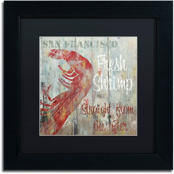 Trademark Fine Art "Restaurant Seafood I" Canvas Art by Color Bakery Black Matte, Black Frame