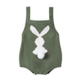 thumbnail image 2 of UACY Baby Girl Boy My First Easter Outfit Bunny Romper Sleeveless Knitted Bodysuit Jumpsuit Cute Spring Clothes, 2 of 7