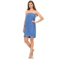 thumbnail image 4 of TowelSelections Women's Wrap Adjustable Cotton Terry Spa Shower Bath Gym Cover Up X-Small Cornflower Blue, 4 of 5