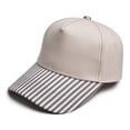 thumbnail image 4 of LIZENG Beige Top Striped Brim Baseball Cap for Women Men Two Tone Trucker Hat Lightweight Soft Cotton Adjustable Curved Bill Dad Hat Casual Outdoor Sun Hat, 4 of 4