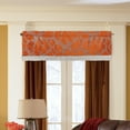 thumbnail image 2 of Violet Linen Cordova Abstract Marble Pattern, Polyester Jacquard, with Fringes, Rust, 60 Inch x 18 Inch, Decorative Window Treatment Rod Pocket Curtain Straight Valance, 2 of 2