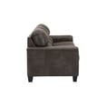 thumbnail image 3 of 89 Inch Tufted Sofa Gray Vegan Faux Leather Stitched Accents Track Arms, 3 of 5