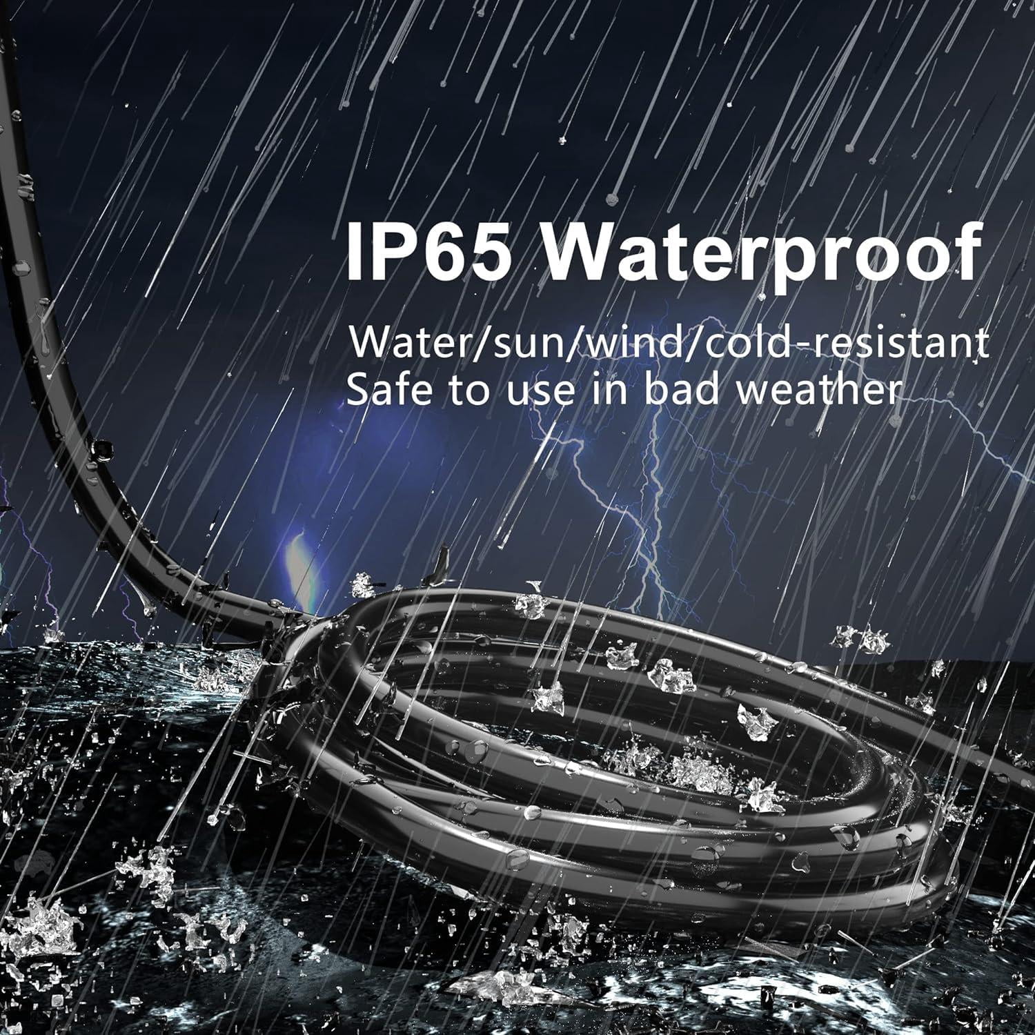 Indoor Outdoor Black Extension Cord 25 Ft 2 Pack Waterproof  16/3 Gauge Flexible Cold-resistant Appliance Cable Outside 13a 1625w 16awg Sjtw 3 Prong Electric Etl