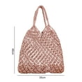 thumbnail image 6 of Mightlink Aesthetic Tote Bag Exquisite Woven Pattern Large Capacity Hollow Out Handmade Double Handle Daily Collocation Ladies Cut-Out Handbag Shopping Bag for Travel, 6 of 7