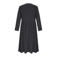 thumbnail image 5 of Plus Size Long Dresses for Spring Ladies Fashion Women Long Sleeve Button V-Neck Dress Solid Dresses Pocket Black XXL, 5 of 7