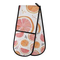 Yayeee Double Oven Mitt Kitchen Heat Resistant Baking 35" x7" Quilted Glove, Citrus Slice
