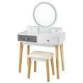 thumbnail image 1 of Patiojoy Vanity Table Set 3 Color Adjustable LED Light Detachable Mirror, 1 of 10