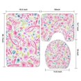 thumbnail image 3 of Pink Breast Cancer and Pioneer Flower Bathroom Rugs Sets 3 Piece,Toilet Cover Set,Absorbent Non Slip Bathroom Mats Sets with U-Shaped Contour Rug Toilet Rug Set, 3 of 5