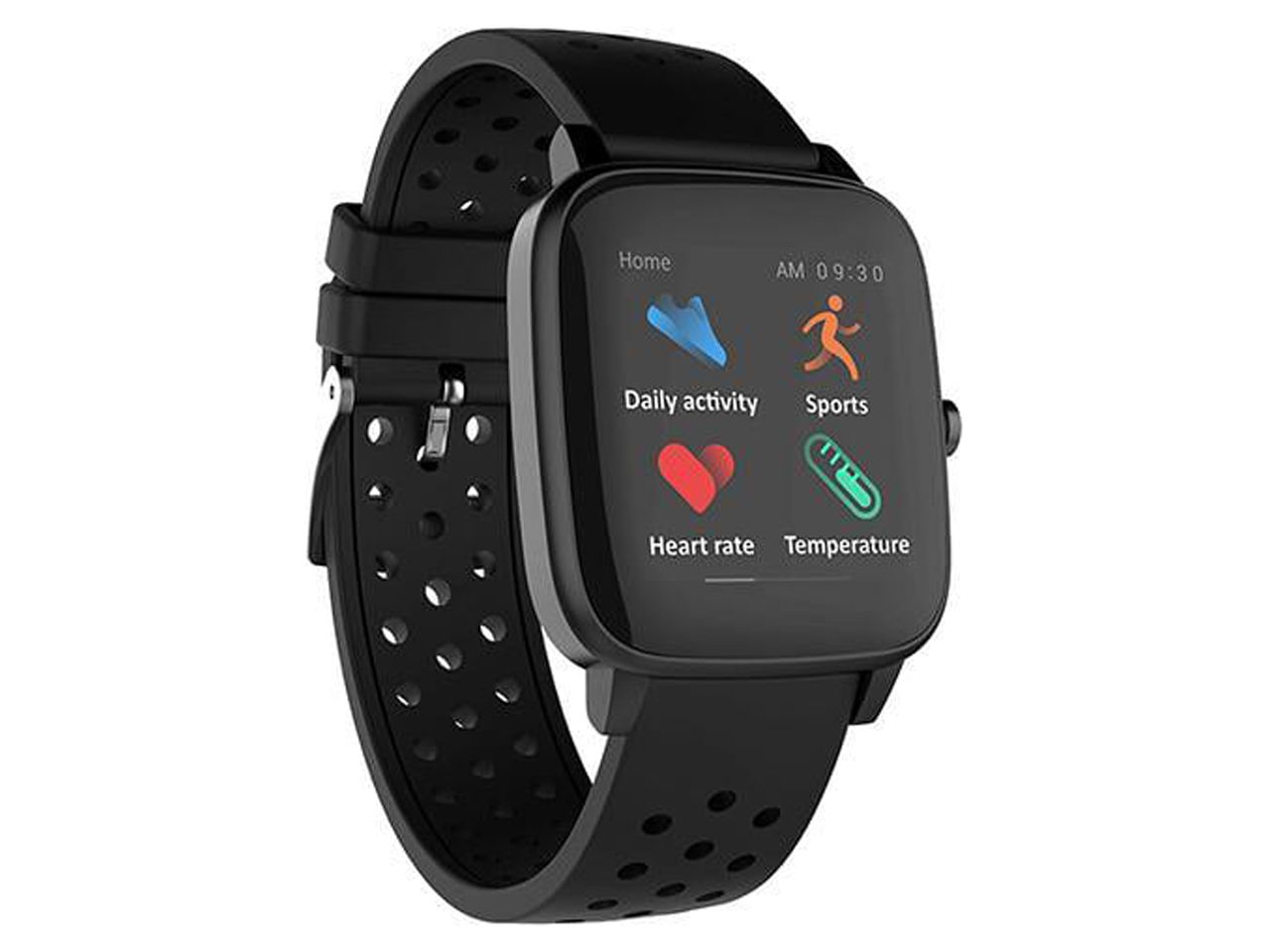 Supersonic 1.4” Touch Screen Smartwatch with Body Temperature Monitor Unisex New - Black - image 4 of 4