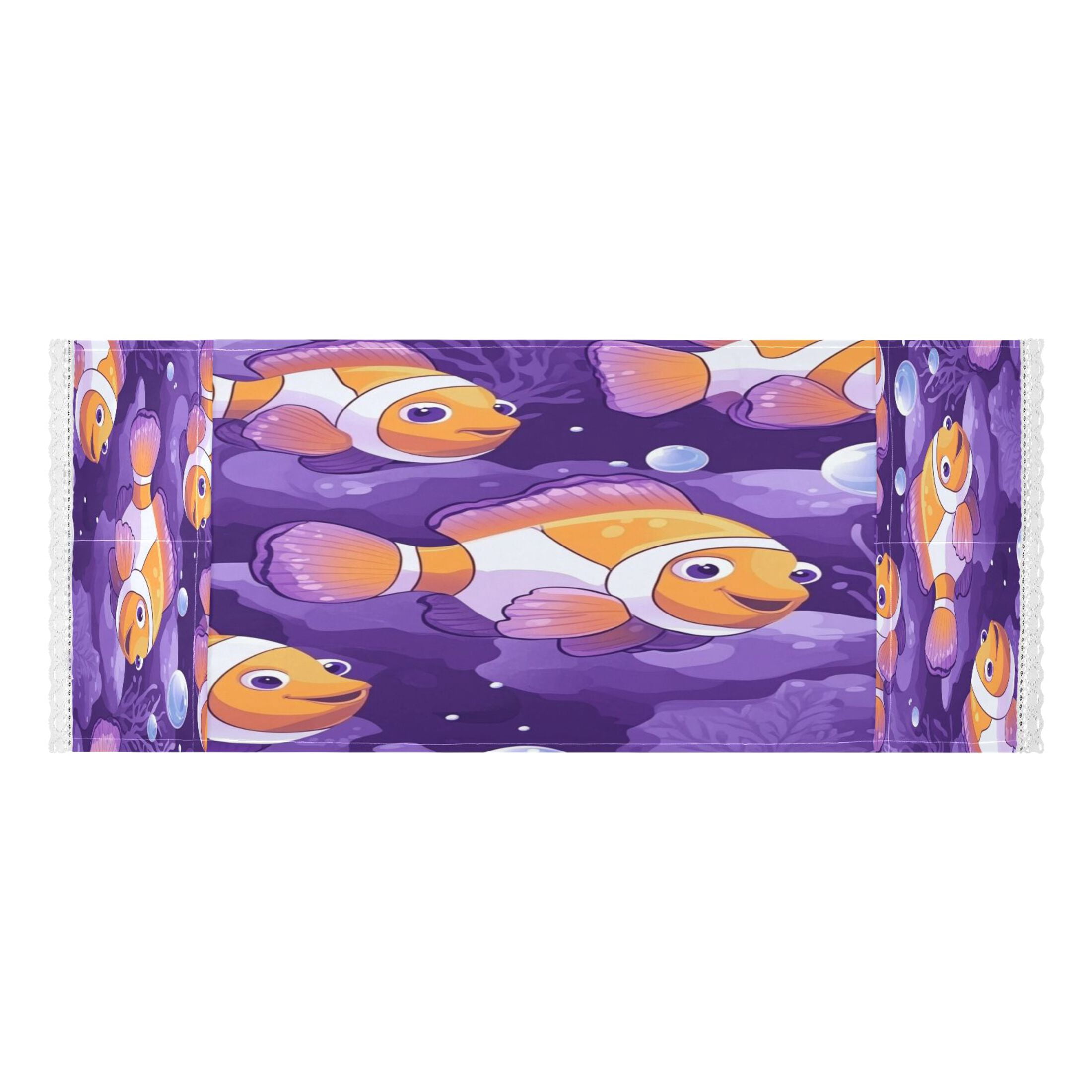 Washing Machine Cover 51.2x22in, Durable Polyester Dust Cover with Lace Trim and Side Pocket for Appliances Tropical Clownfish