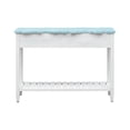 thumbnail image 5 of Treasure Trove Boardwalk White & Teal Two Drawer Wood Console Table, 5 of 7