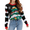 Green, variant on Tumao Christmas Sweaters for Women Xmas Tree Print Sweater Round Neck Long Sleeve Pullover Sweater Tops for Christmas, parties