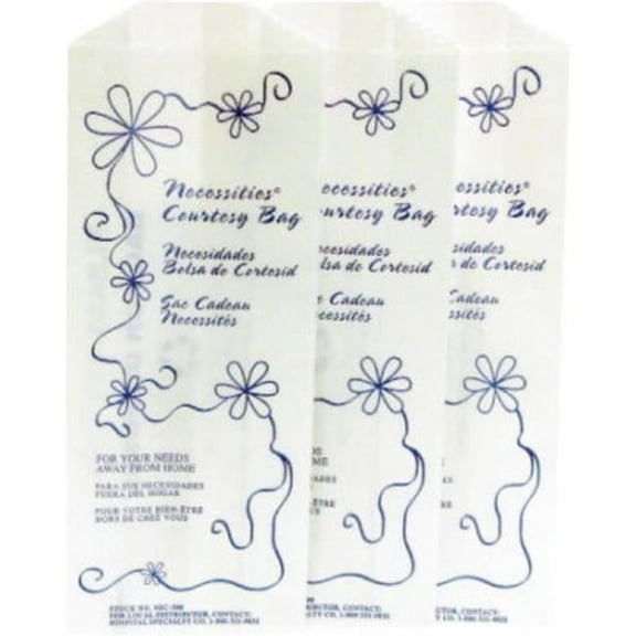Necessities Courtesy Sanitary Napkin Disposal Bags, White - 8 x 3 x 2 in. - 500 per Case