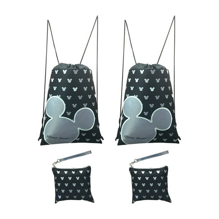 - Disney Mickey Mouse Glow in the Dark Drawstring Backpack Pack of 4 (Silver)
