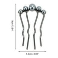 thumbnail image 4 of Unique Bargains 1 Pc Decorative Hairpin Fashion U-shaped Faux Pearls Hair Hairpin for Women Black, 4 of 5
