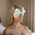 thumbnail image 2 of 1 Pc Gray Elastic Bow Sleep Mask Soft Eye Shade Cover for Light for Travel, 2 of 6