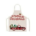 thumbnail image 2 of HomeKingdee Christmas Aprons Red Holiday Kitchen Cooking Apron Adults Buffalo Plaid Apron for Baking Gardening, 2 of 6