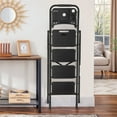 thumbnail image 5 of ZENSTYLE 4 Step Ladder Folding Step Stool Portable Metal Frame Ladder with Tool Tray Wide Non-Slip Pedal, Black, 5 of 9