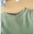 thumbnail image 4 of StylesILove Baby Toddler Girls Solid Ruffle Hem Long Puff Sleeve Corduroy Dress Princess Casual Spring Fall Outfit (24 Months, Green), 4 of 7