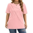 thumbnail image 2 of Fantaslook Women Plus Size Tops Pleated Crewneck Short Sleeve Shirts Casual Summer Tops, 2 of 9