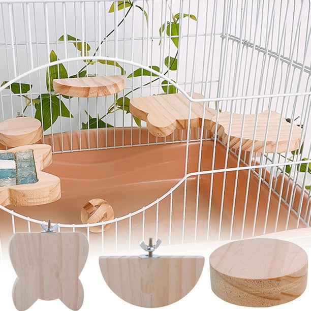 Cdar Pet Squirrel Parrot Bird Cage Perches Platform Wooden Stand Board