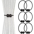 thumbnail image 1 of LAICAIW 6 Pack Attaches Magnétiques pour Rideaux, Attaches Décoratives pour Rideaux de Fenêtre (Noir), 1 of 7