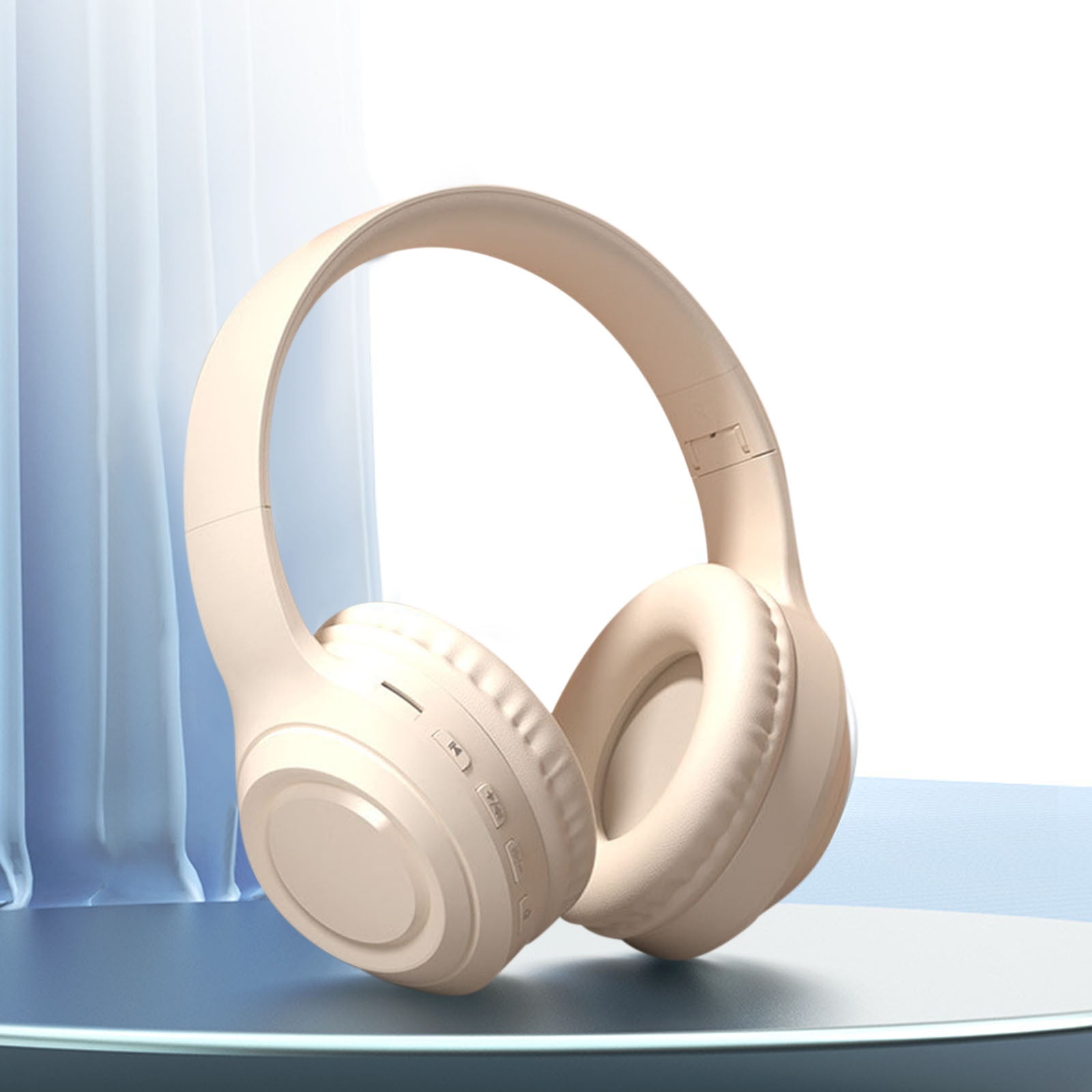 LACKUST Gradient Noise-Cancelling Bluetooth Headsets,Clearance Noise Cancelling Bluetooth Headphones for Kids,Superior Battery Life,Remote Control,Beige