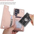 thumbnail image 4 of Compatible with Samsung Galaxy S23 Ultra Wallet Case with Card Holder, PU Leather Kickstand Card Slots Case, Double Magnetic Clasp and Durable Shockproof Cover 5G 6.8 Inch(Rose Gold), 4 of 7
