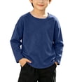 thumbnail image 2 of WAVSUF Boys Cotton Tee Lightweight Long Sleeve Crew Neck Soft Comfort Fall Casual Comfort Undershirt Blue 9M, 2 of 9