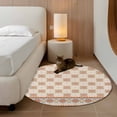 thumbnail image 2 of Round Rug 4Ft Washable Non-Slip, Orange Floral Circle Area Rugs for Living Room Bedroom, Country Boho Ethnic Art Flowers Motifs Indoor Floor Mats Carpet Runner for Home Decor Aesthetic, 2 of 8