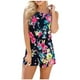 thumbnail image 1 of Gibobby Mono Ajustado de Verano Mono corto floral sin mangas para mujer, ropa de salón, mono con bolsillos sueltos de una pieza(Negro， XL), 1 of 5