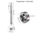 thumbnail image 2 of Uxcell 1/4-20 UNC Tap and Die Set with 20mm Die Stock Handle Wrench 3 Pack, 2 of 7