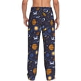 thumbnail image 3 of Uemuo Galaxy Pattern Men's Wide Leg Palazzo Lounge Pants with Pockets Light Weight Loose Comfy Casual Pajama Pants-XX-Large, 3 of 9