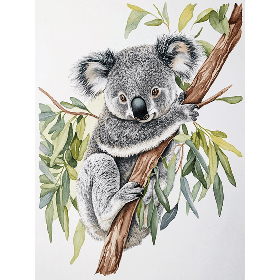 Adorable Koala Bear Canvas Wall Art,Perfect for Living Room, Bedroom, Nursery, Office, and Bathroom Decor