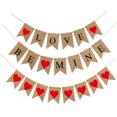 thumbnail image 1 of KAKOWELY 3 banderas de lino con forma de cola de golondrina para San Valentín, decoración para bodas, propuestas de amor, 1 of 5