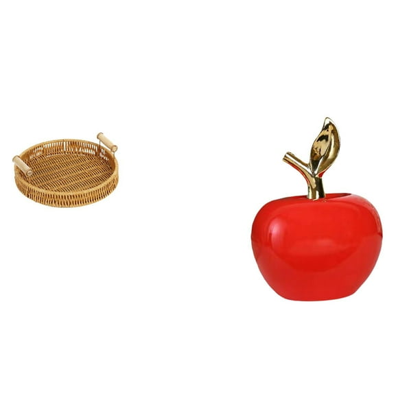 Cestas De Frutas Tejidas, Cuenco Para Servir Bocadillos, Cesta De Frutas, Plato De Pan Para Escritorio, Estatua, Adorno De Simulación, Obra De Arte, Decoración Del Hogar, Figura De Cerámica,