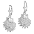 thumbnail image 2 of Finest Gold Sterling Silver Polished Lions Paw Shell Leverback Earrings, 2 of 3