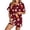 R214-Wine, variant on RMGVDSD Womens Pajama Sets Halloween Print Pajamas Shorts Set, 2 Piece Short Sleeve Button Down Loungewear Relaxed Fit Sleepwear Nightwear