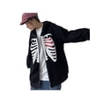 thumbnail image 5 of Yuemengxuan Women Full Zip Hoodies, Long Sleeve Heart Skeleton Print Loose Sweatshirts, 5 of 9