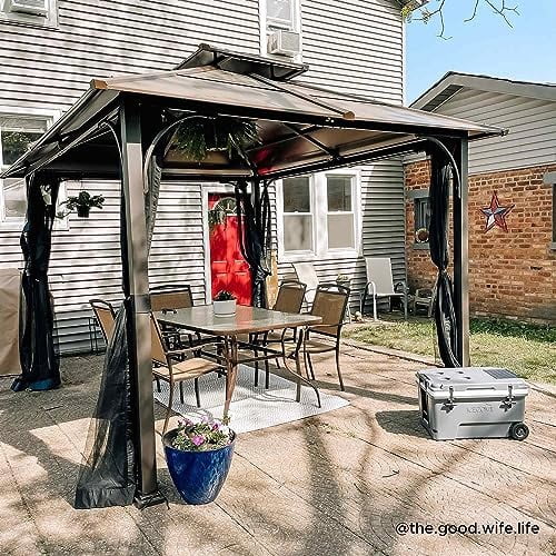 Sunjoy Hip 10 x 12 ft. 2 Tier Hardtop Steel Gazebo
